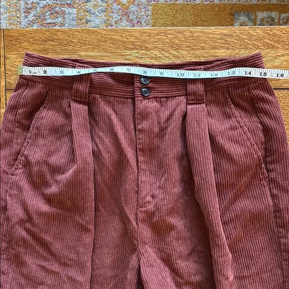 Madewell Corduroy High-Rise Tapered Pants, Size 8, Dusty Redwood - Picture 11 of 13